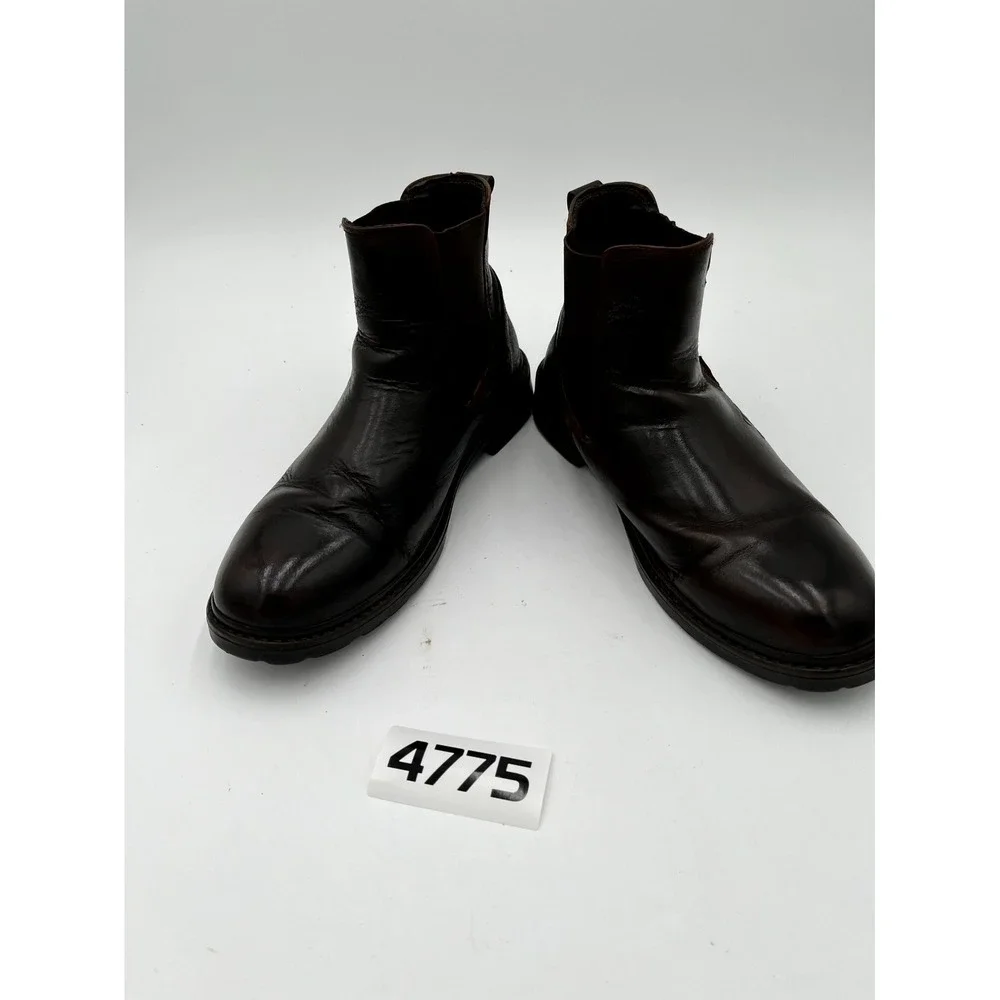 Jeep Chelsea Ankle Boots Mens US 9.5 Dark Brown Leather Casual Pull On Round Toe